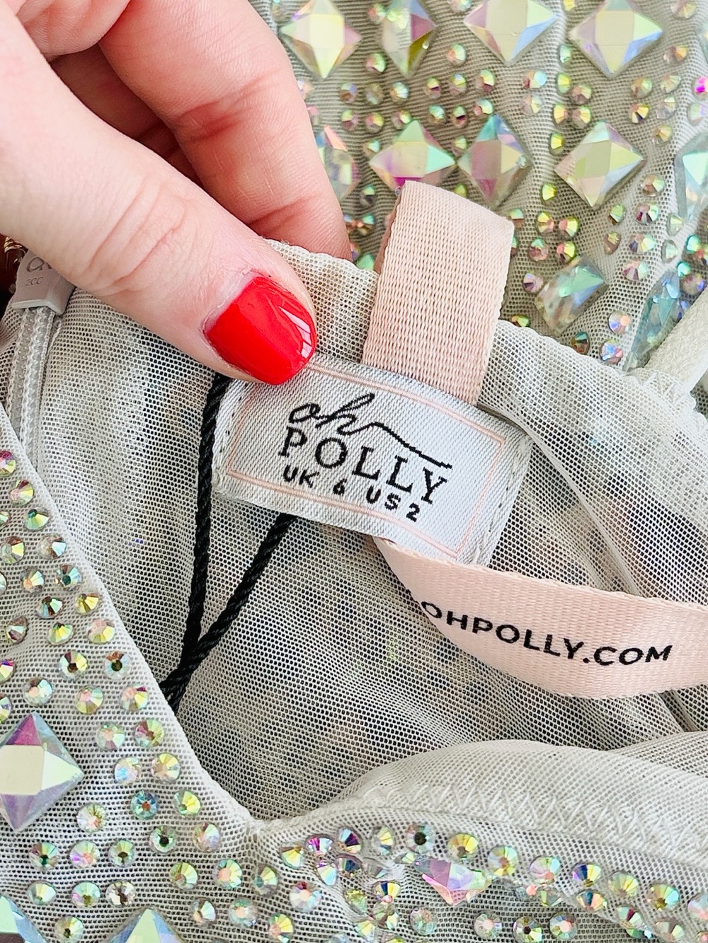 NWT Oh Polly Svana Embellished A-Line Silver Mini Dress - Picture 8 of 10